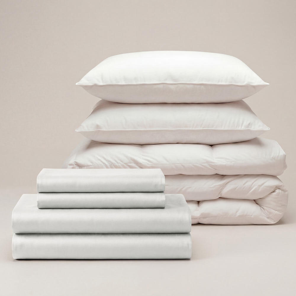 Sateen Bedding Bundle (Bedding Set + Duvet + 2 Pillows)