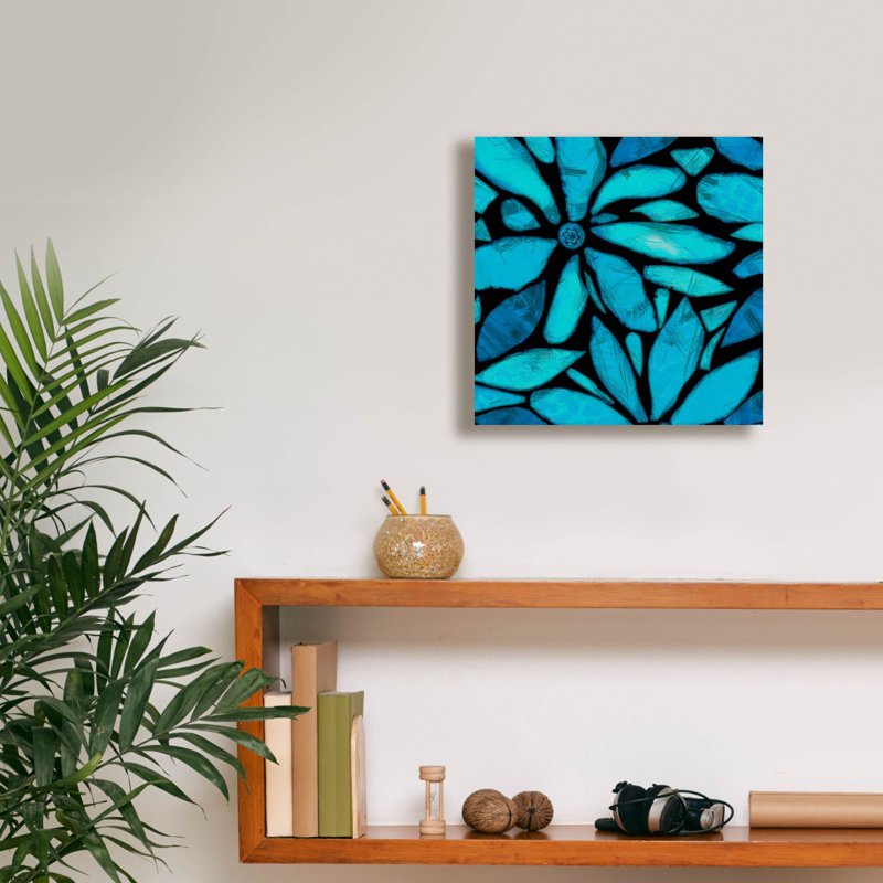 «Epic Graffiti» «Black and Blue 1» par Alonzo Saunders, art mural sur toile, 12 po x 12 po