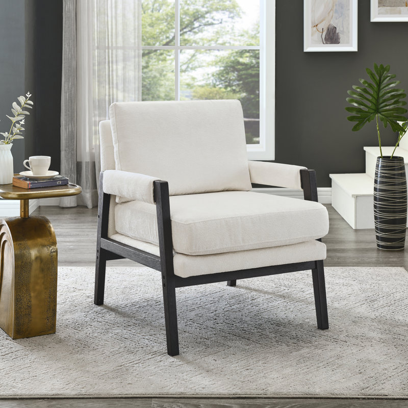 Fauteuil d'appoint rembourré Kelly, Blanc