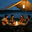 6,97 "Portable Touch RVB Veilleuse sans fil rechargeable avec poignée en silicone Lampe de table Music Sync Lumière ambiante pour le camping