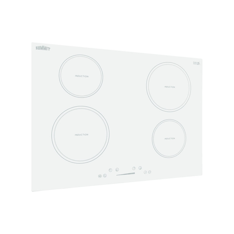 30" White Ceramic Glass 4-Burner Induction Cooktop