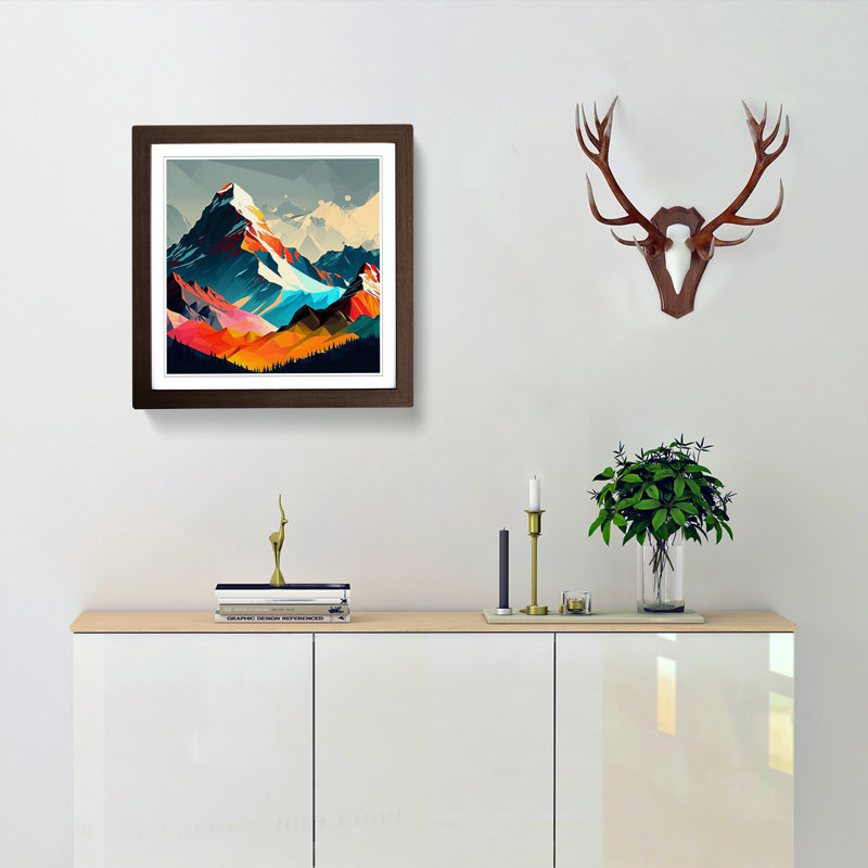 Mountain Pop Art - Framed Print, Walnut