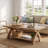 Solid Wood Coffee Table With Storage Shelf, Rustic Rectangular Center Table-1410245374