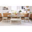Ensemble de 6 tables de salle à manger en bois 6 pièces avec banc long et 4 chaises, style moderne-1124892356