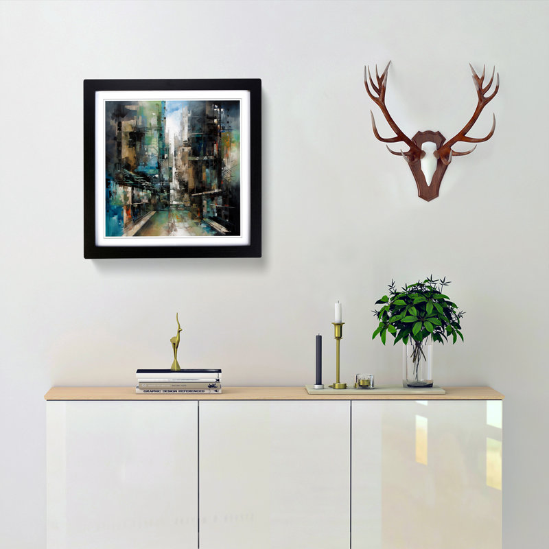 Architecture Abstract Expressionism No.1 - Framed Print, Black