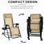 Outdoor Rocking Chairs Pair, Zero Gravity Reclining Lounge With Pillow, Cup & Phone Holder, Foldable, Beige, Steel Frame For Continuous Comfort 2 Pieces Rockers, Foldable Chair Stable Build,