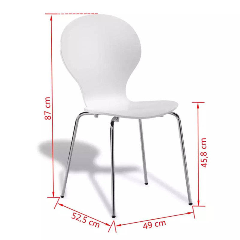 Bertita 45.8cm H Stacking Side Chair, White
