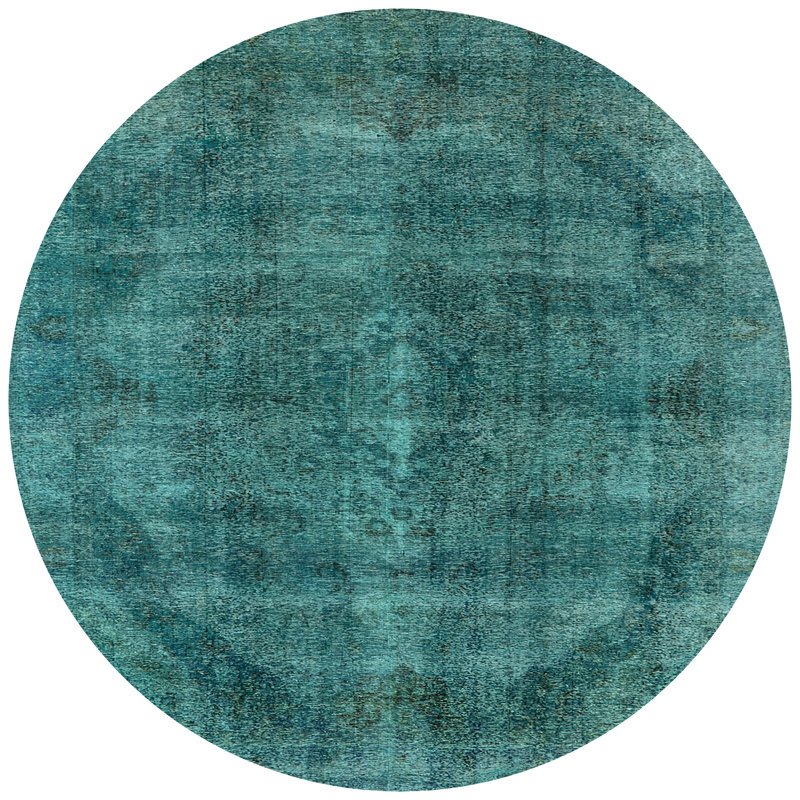 Tapis oriental turquoise, Rond 8 pi