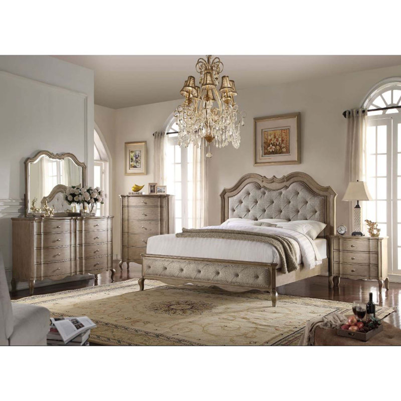 Upholstered Platform Bed, King