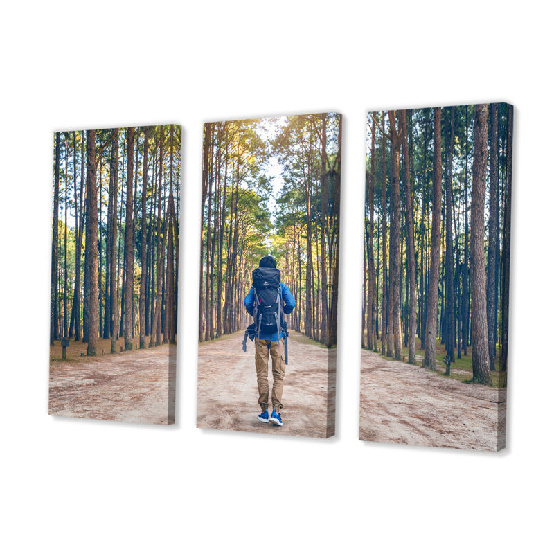 Forêt sauvage, randonnée, ensemble d'art mural sur toile, H 32 po x l 48 po