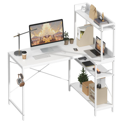 L-Shaped Steel Computer Desk