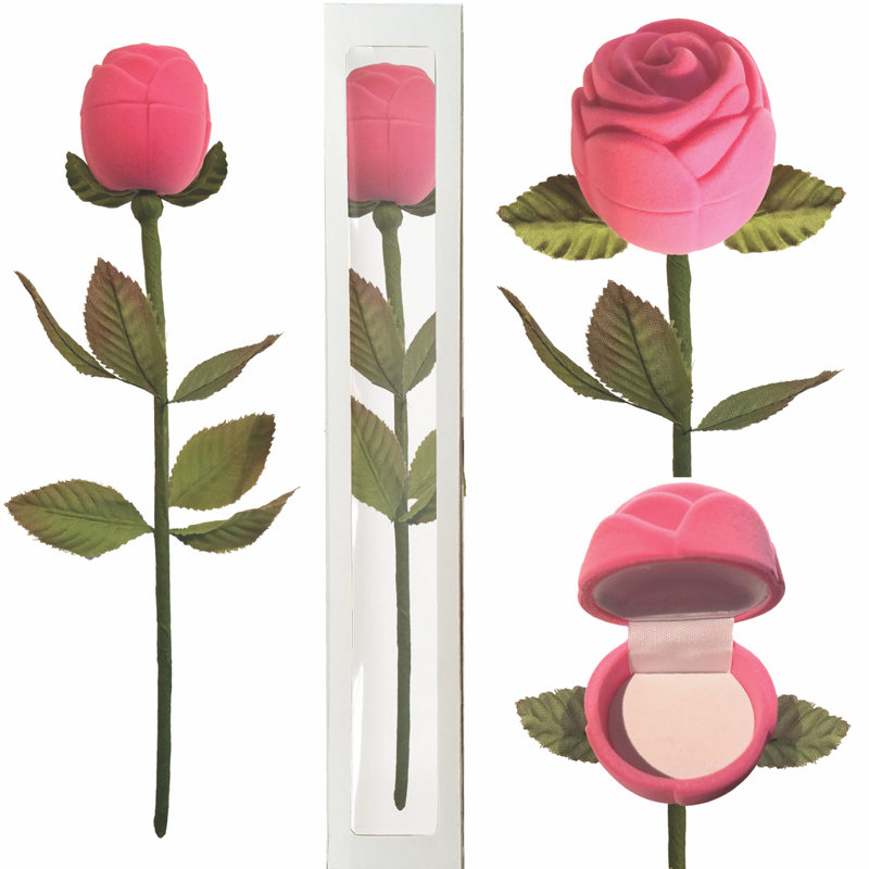 Red Velour Long Stem Rose Gift Box In Presentation Box Ring C59B1D2BC0DE4CD685FF09CCC26EBD0C
