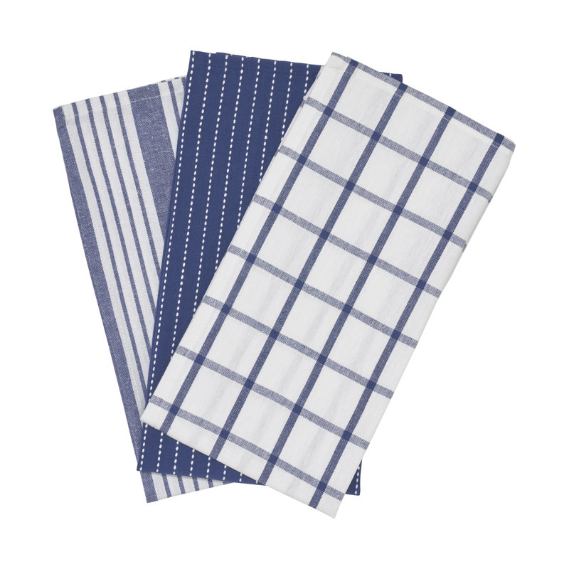 Penguin Home® Kitchen Towels 100% Cotton Eco Friendly & Sustainable Tea Towels Stylish With Different Pattern, Blue Multi