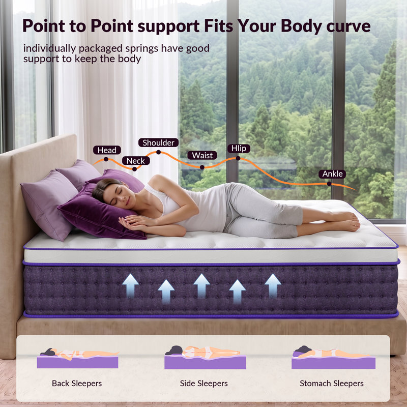 12 Inch Queen Soft Gel Memory Foam Hybrid Mattress, Cloud-Like Body Contouring, Pressure Point Relief, Fiberglass-Free, CertiPUR-US & OEKO-TEX Certified