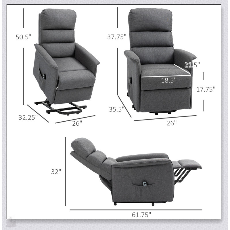 Electric Recliner Chair With Remote Control For Elderly, Adjustable Tilt And Elevating Footrest For Ultimate Comfort., Gray 