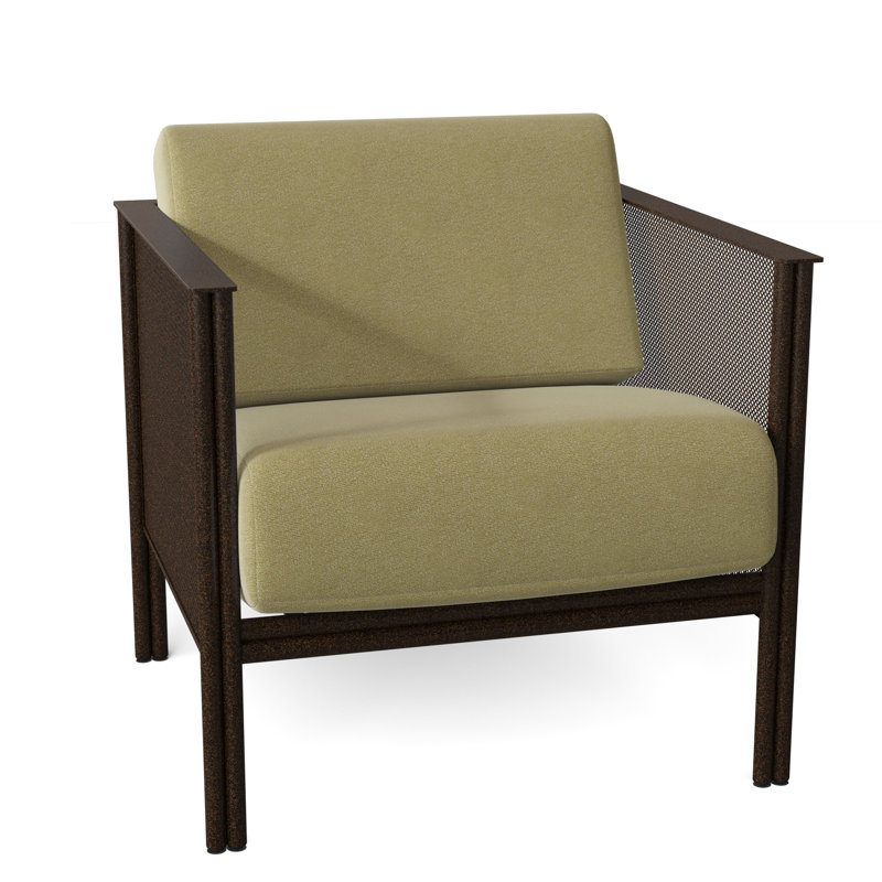 Jax Outdoor Lounge Chair, Canvas Heather Beige Sunbrella® Canvas, Chestnut Brown