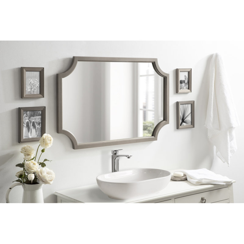 Miroir d'appoint Mertztown Glam, 36 po x 24 po, Gris foncé
