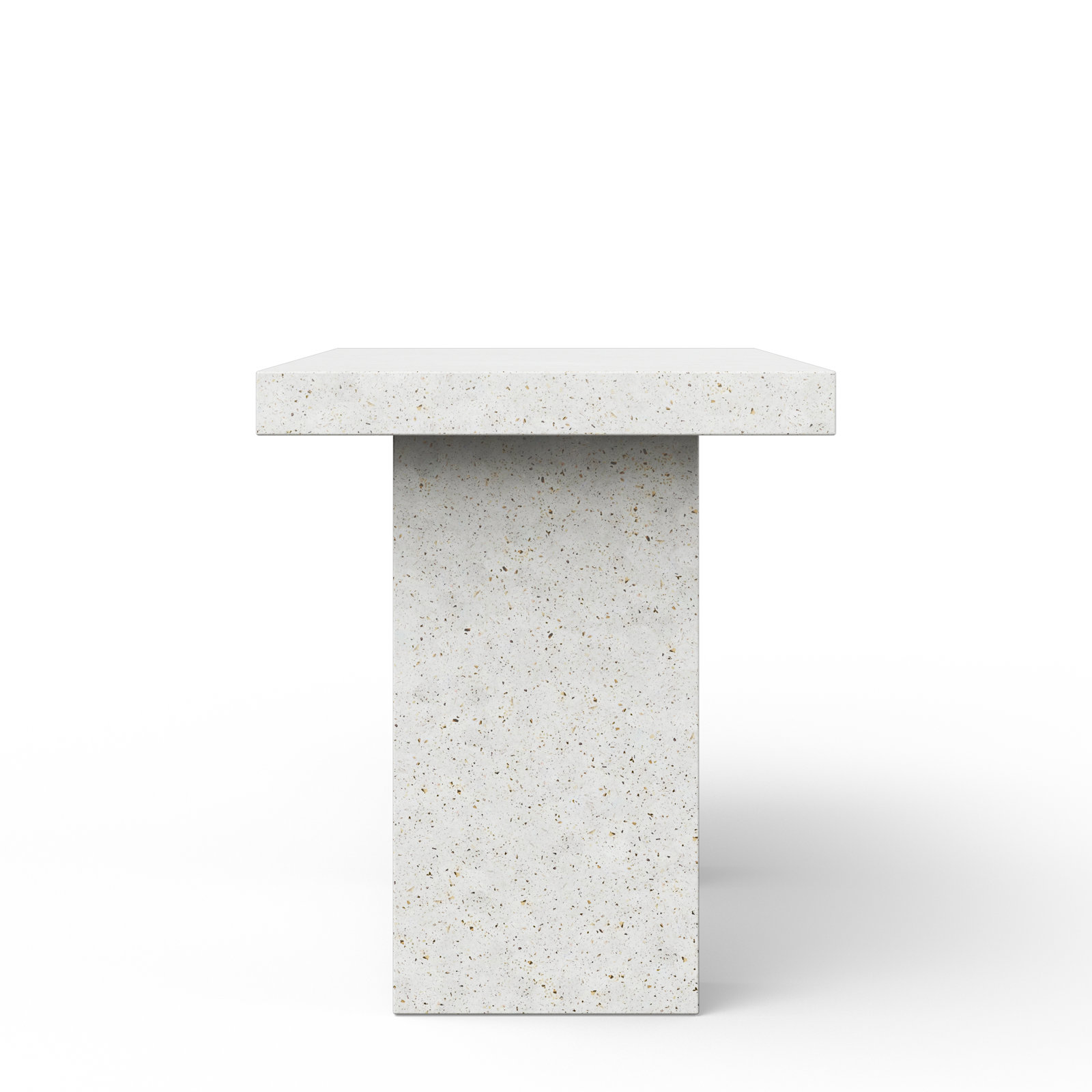 Kareen Dining Table, Bar Table (41.75" Height), 70.75" L x 35.5" W, Ivory Terrazo