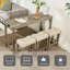 Ensemble de table de bar 4 pièces avec prise de courant, ensemble de table de bar et de chaises, ensemble de table de bar avec 3 tabourets rembourrés-381992113-381992116
