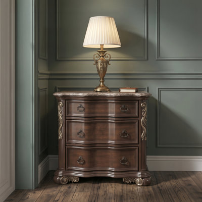 Table de chevet Faxon en noyer foncé