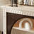Beige + Black Solid Wood Freestanding Fireplace