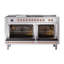 Cuisinière ILVE Nostalgie II Série 60 po à double combustible avec 7 brûleurs scellés, plaque de cuisson, table française (gaz naturel, porte vitrée)-939345233-939345278