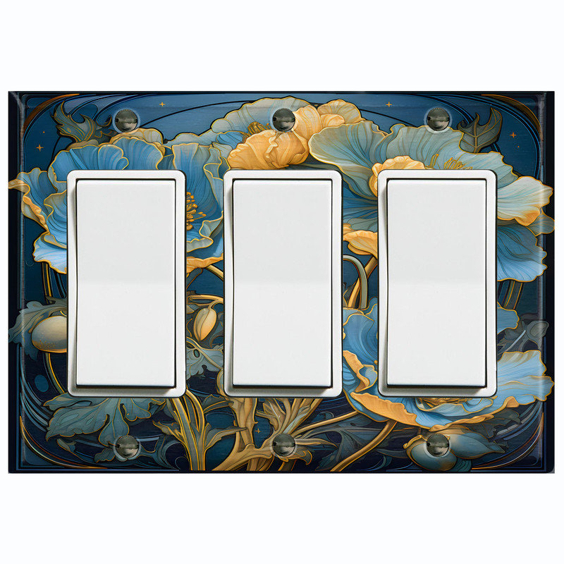 Couvercle de plaque d'interrupteur en métal; Chaise berçante GFI 3 bandes US, Triple GFI / berçant # 7