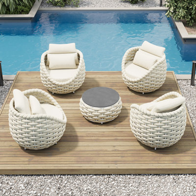 4 Person Patio Chair Set With Coffee Table