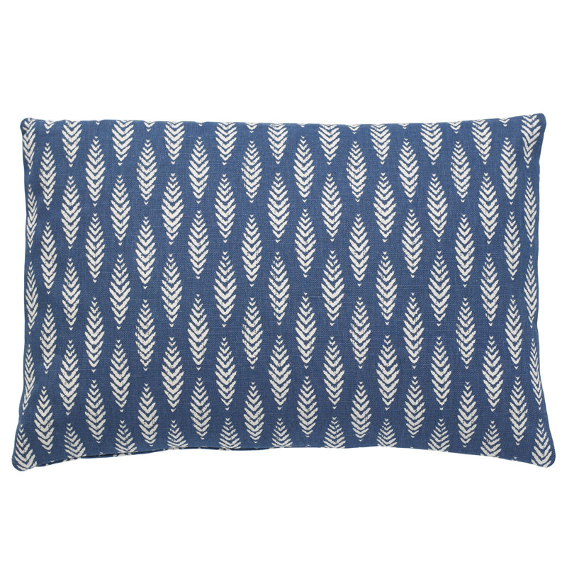 Housse et insert de coussin rectangulaire Oakland, Bleu, 12 po x 18 po