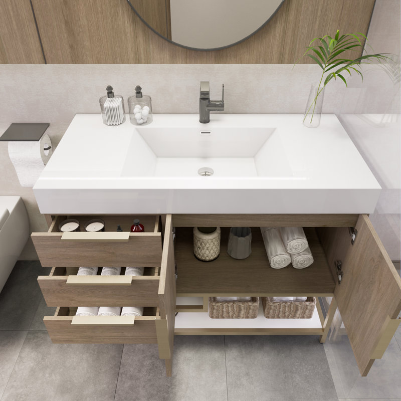 Meuble-lavabo simple 42 po Marayah, Chêne clair