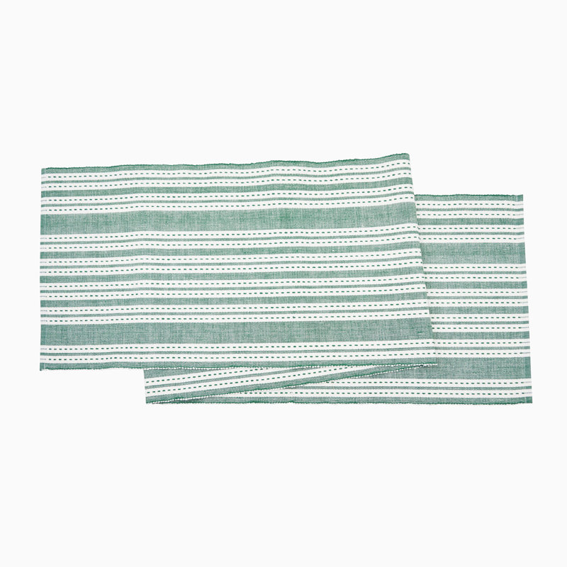 Warner No Pattern Cotton Table Runner, Green