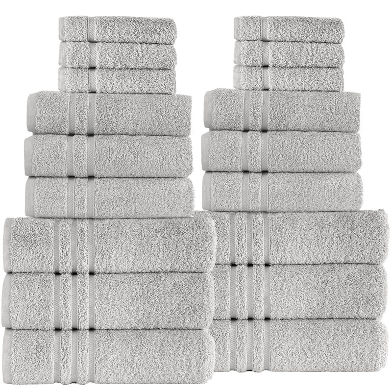 Varley - Hand Towels 100% Turkish Cotton Premium Quality Soft and Absorbent Small Towels for Bathroom, Ice Silver
