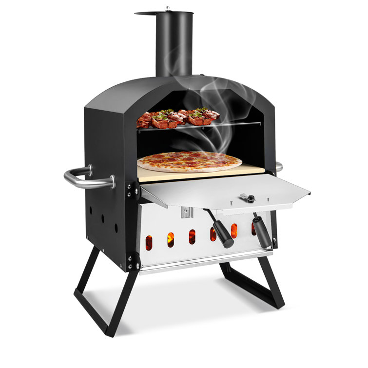 Costway Oven Wood Fire Pizza Maker Grill Outdoor Pizza Oven with