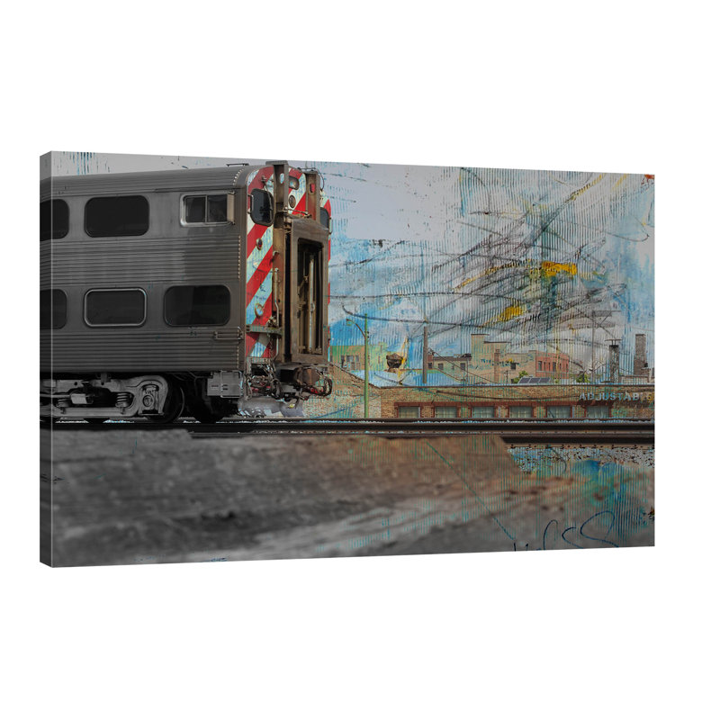 « train end », reproduction de photo sur toile tendue, H 12 po x l 18 po x P 1,5 po
