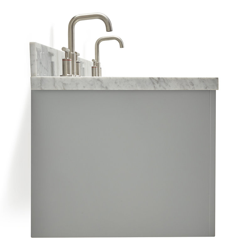 73'' W Double Vanity, Gray, Brushed Nickel, 61"