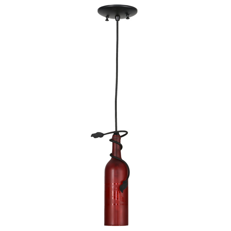 Greenbriar Oak 1 - Light Pendant, Red, 10.5" H x 3" W x 3" D