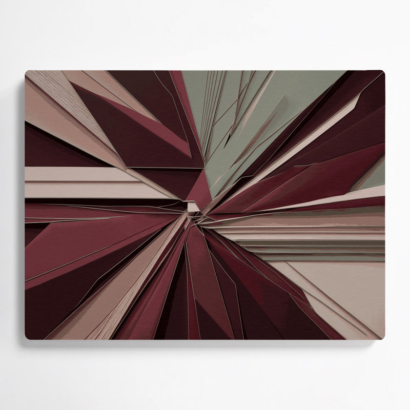 Geometric Abstraction 91 Red Metal Wall Art, 11" H x 14" W