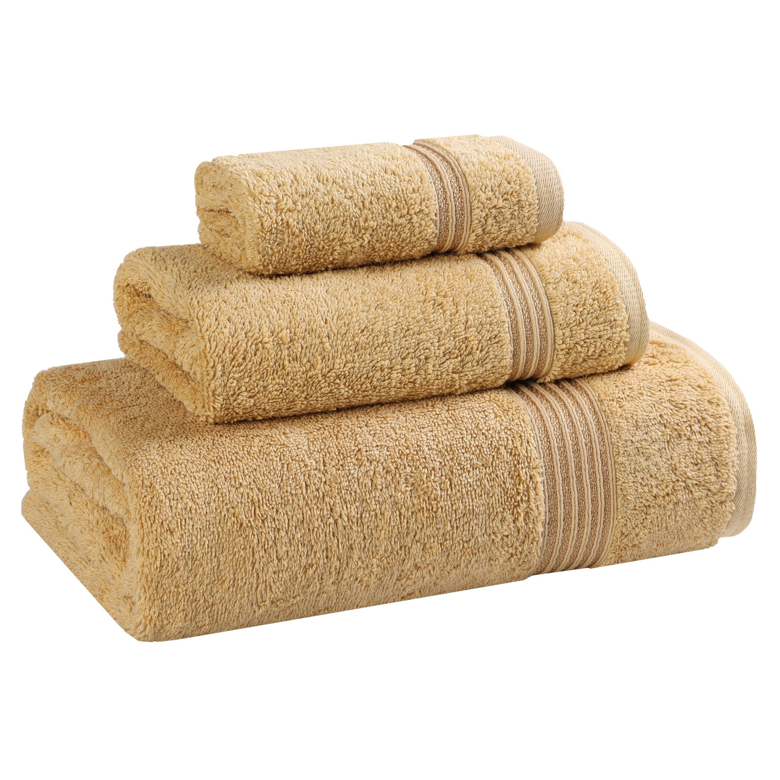 Oleg 3-Piece Egyptian Cotton Towel Set, Gold