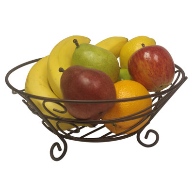 Home Basics Metal Fruit Bowl