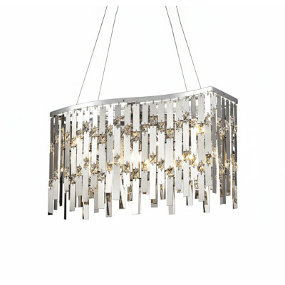 5-Light Chrome Chandelier With Clear Crystal Accents