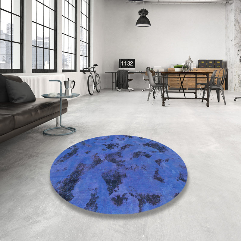 Tapis décoratif multicolore à motif abstrait, Rond 8 pi