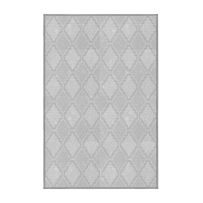 Tapis zone grise à motifs, Rectangle 7 pi x 9 pi