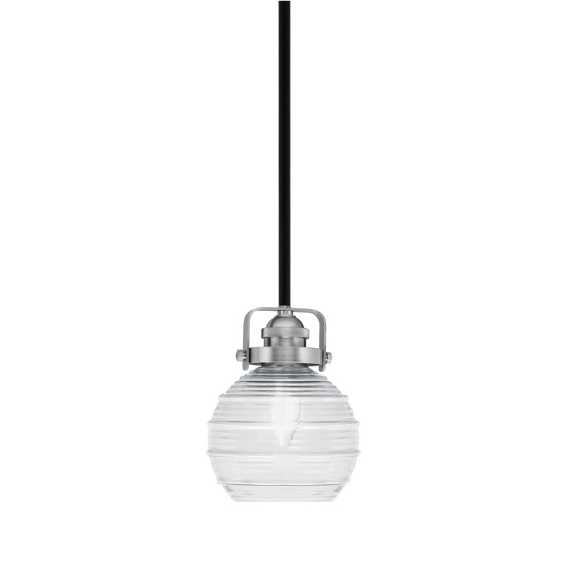 Mini-luminaire suspendu Easton, Noir mat/nickel brossé