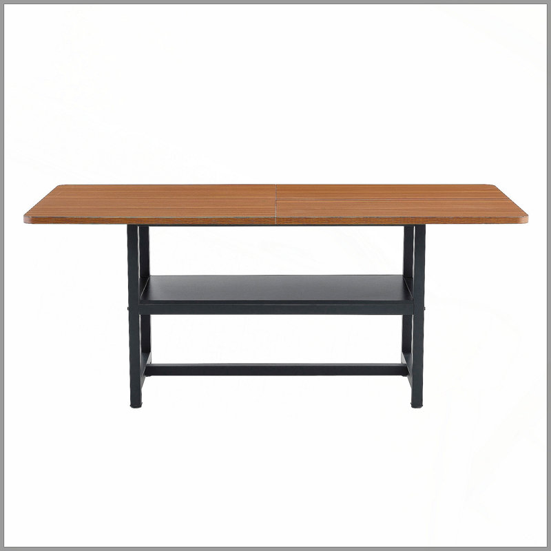 A 71 * 35.4 Inch Dining Table With A Tabletop Cleverly Pieced Together By Four Walnut Textured MDF Boards. The Desktop Has A 43.3 * 19.7 Storage Platform. Very Suitable For Family Gatherings,Etc