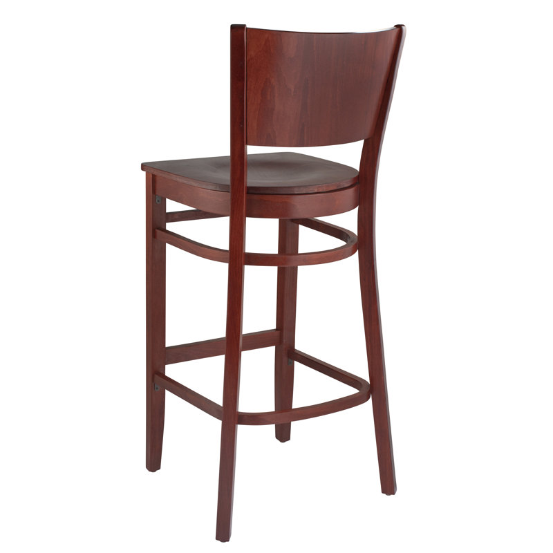 Calina Counter Stool with Solid Wood Frame, Mahogany, Bar Stool (30" Seat Height)