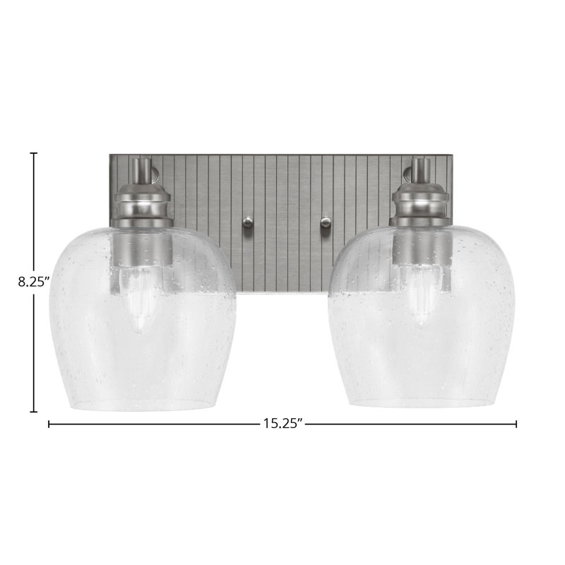 Éclairage pour meuble-lavabo 2 lumières Auyeung, Nickel brossé, Transparent