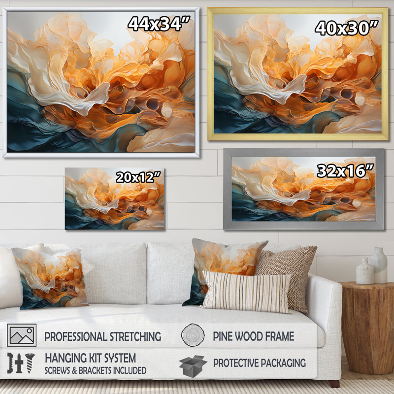 Canyon Antelope liquide Art I - décoration murale Canyon, H 12 po x l 20 po x P 1 po, Cadre flottant doré