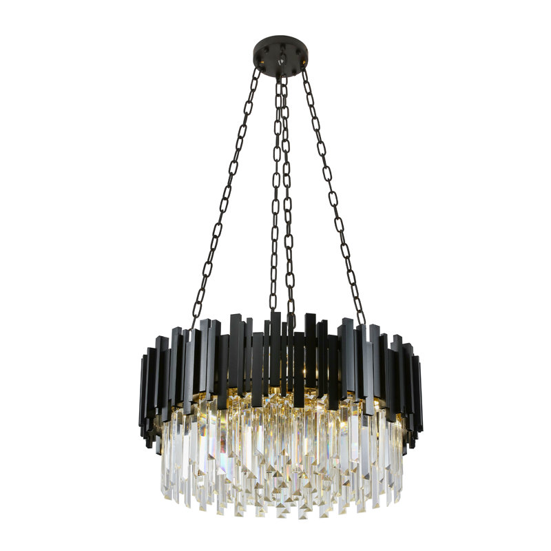 Modern Crystal Chandelier Ceiling Light Fixture for Living Room and Bedroom, Chic Design Lamp, 135cm H x 60cm W x 60cm D, 8