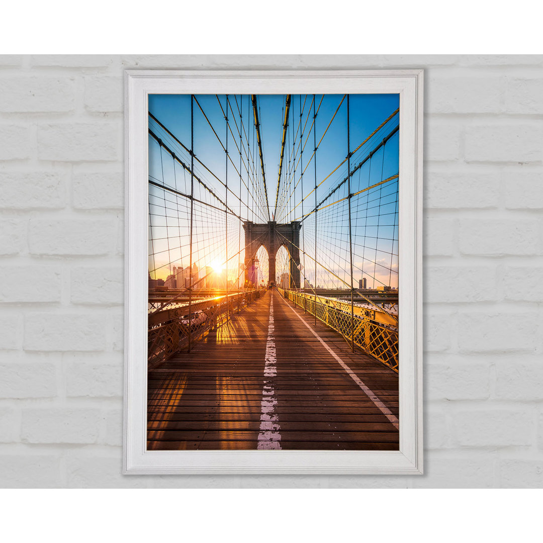 Brooklyn Bridge Sun - Einzelner Bilderrahmen Kunstdrucke