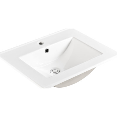 Ceramic Sink 24 Inch, 17.82" Wide, 6.51" High, Gloss White, Easy To Install Basin Inch - 24.85 Lb Weight, 17.82 In. Width, 6.51 Height Smooth Surface